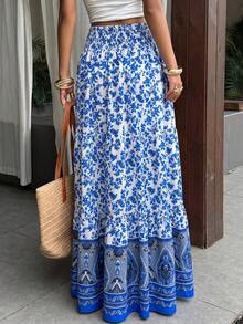 MainGRL Ditsy Floral Woven Pleated Skirt For Women - Multicolor - View 2