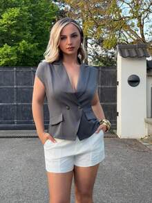 Jeta Ari Women Blazers, Modest,Graduation,Teacher Outfits For Women,Back To School In Fall/Winter - Grey - View 6