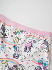 My Little Pony X SHEIN 2件套女士吊带背心套装，粉色调可爱图案 - 粉色 - 查看 7