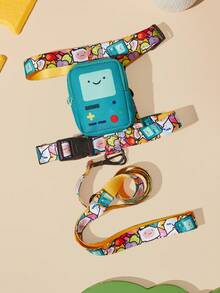 ADVENTURE TIME X SHEIN Set Harness dan Tali Hewan Peliharaan Motif Kartun, Termasuk Kalung dan Tas Penyimpanan Portabel, Panjang Harness Dapat Diatur, Tersedia Berbagai Ukuran, Cocok untuk Kucing dan Anjing, Adventure, BOM, Jake - MultiWarna - View 3