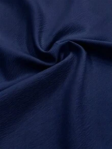 Breezaya 大尺碼女款皺褶面料休閒寬鬆七分褲，鈕扣褲腳、側縫鈕扣設計，適合通勤與日常穿著，春夏季 - 藏蓝色 - 查看 7