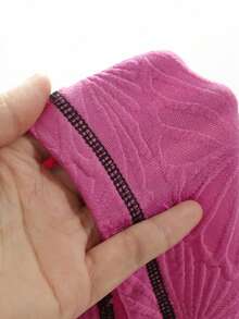 DAZY T-shirt à manches courtes col rond ample à texture bicolore pour femmes - Rose bonbon - Voir 6