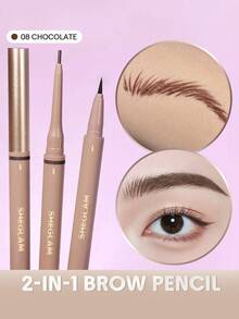 SHEGLAM Brows On Demand 二合一眉筆-巧克力防水液體眉筆防汗防油眉毛填充勾勒眉毛霜凝膠化妝品眉毛 - Chocolate - 查看 1