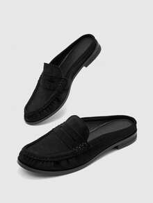 CUCCOO BIZCHIC Giày bệt nữ kiểu Nhật Bản, phong cách retro, mềm mại. - màu đen - Xem 2