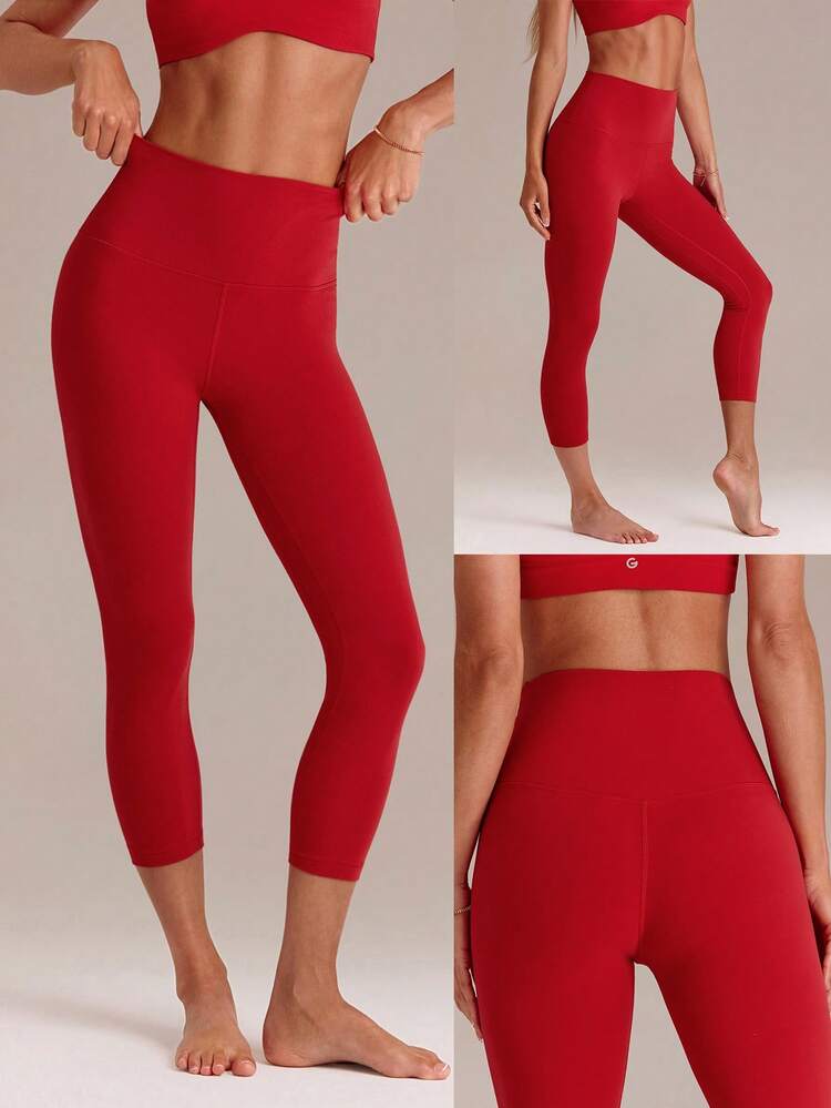 21" FeatherFit™ Capris Yoga Pilates Leggings Buttery Soft Non See-Through Tummy Control Gym Tights With Hidden Pocket At Waist Spring Summer