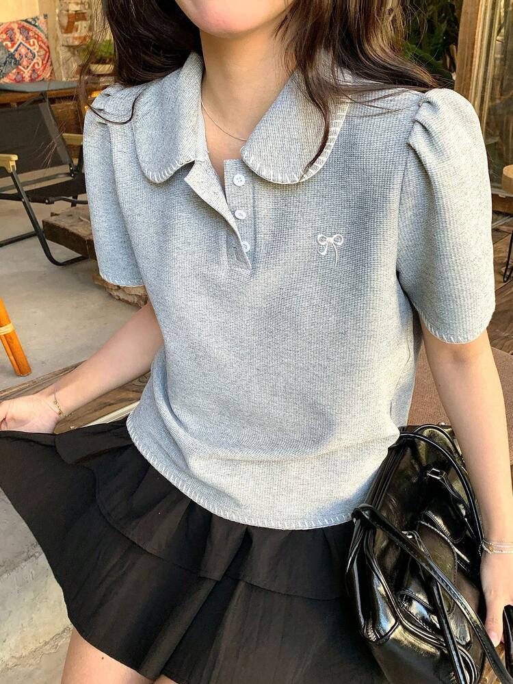 Women's Casual Collared Short Sleeve T-Shirt