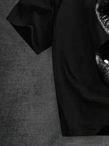 Manfinity ZONE917 Black Label Men's Drop Shoulder Short Sleeve T-Shirt - Black - View 4
