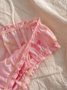 CottageSlumber Cute Cartoon Bow Print Panties - Pink - View 4