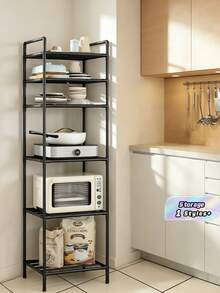 4 piezas Unidad de estantería de metal mejorada, estante de tocador de baño, organizador de almacenamiento de varios niveles de pie, adecuado para baño, cocina, oficina, estudio, sala de estar, regalo de vacaciones - Multicolor - Ver 1