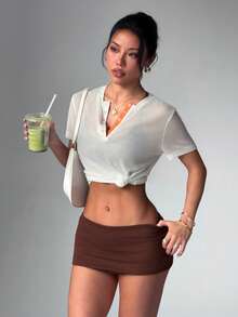 Easithlete Áo thun thể thao nữ nhẹ, gợi cảm, kiểu dáng thường ngày, thích hợp cho mùa xuân/hè. - trắng - Xem 8