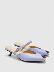 CUCCOO BIZCHIC Women's Daily Commute Peep Toe Stiletto With Shoes - Violet - View 5