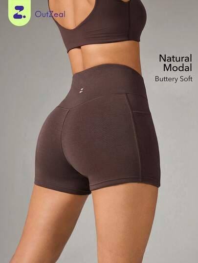 OutZeal Gym Shorts Women Sports Shorts Summer Workout Casual Soft Modal High-Waist Active Bottoms