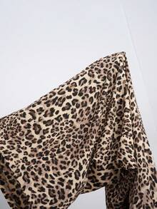Solflare Pantalones anchos de uso diario versátiles y casuales con estampado de leopardo para mujer de talla grande - Marrón - Ver 6
