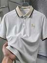 Calvornis Men's Jacquard Collar Embroidered Short Sleeve Casual Polo Shirt, Formal