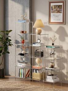 4/5/6 Layer Acrylic Transparent Bookshelf, Vertical Independent Corner Shelf, Suitable For Living Room, Bedroom, Bathroom, Small Space - Multicolor - View 13