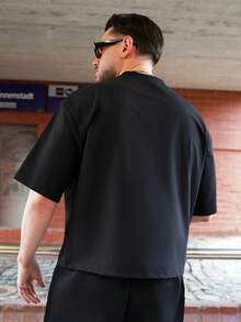 LEOGASHI LEOGASHI Kaos Lengan Pendek Kasual Pria Kerah Bulat AXEPEAK dengan Cetakan Depan - Hitam - View 2