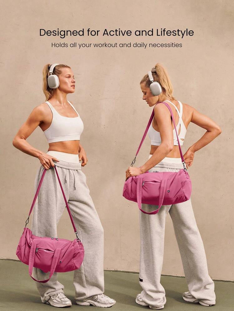 16L Max Large Capacity Carry Dual-Strap Duffle Zippered Bag Daily Active Casual