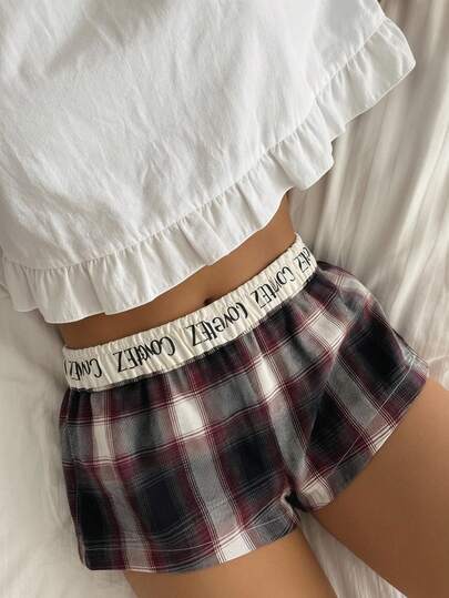 CovetEZ Women's Plaid Casual Bow Decor Fashion Shorts Women Plaid Lounge Shorts With Bow Tie Detail Elastic Waist Comfy Sleepwear Bottoms
Soft Plaid Print Lounge Shorts For Women Casual Relaxed Fit With Cute Bow Tie
Women's Comfortable Plaid Sleep Shorts With Elastic Waistband And Decorative Bow Plaid Shorts