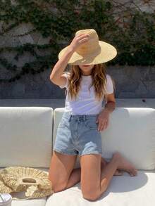 Dazy Kids Casual Loose Straight Cropped Washed Denim Shorts For Big Tween Girls Summer - Light Wash - View 3