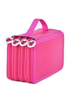 1pc Four-Layer High-Capacity Pencil Case With Durable Handle, Portable Office And Study Stationery Accessories Storage Pencil Case, Personalized Design Heart Pattern Zipper - A Must-Have School Supplies For Back-To-School Season - multicolor - View 9