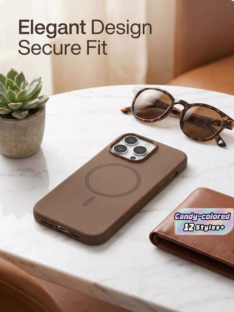 Luxury Bright Fluorescence Liquid Silicone Case Compatible With IPhone 17 Air 16 15 14 13 12 17 Pro Max Plus For Magnetic Soft Cover