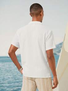 Manfinity RSRT Camisa de botones de corte holgado para hombre - Albaricoque - Ver 7