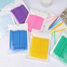 100Pcs Disposable Micro Brush Lash Remover Swabs, Extended Lash Extension Cleaning Sticks, Bagged Tool Set - Multicolor - View 6