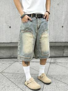 Manfinity EMRG Quần short denim nam dáng rộng, thoải mái, thích hợp cho mùa hè. - Nhiều màu - Xem 5