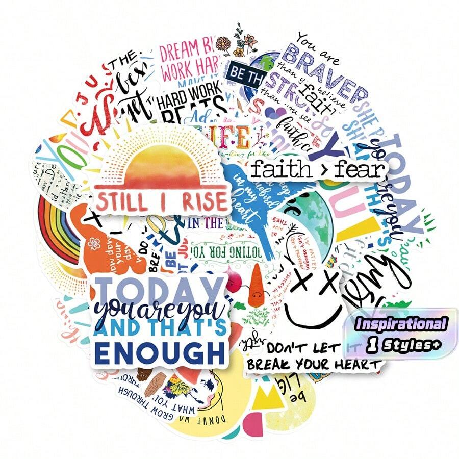 50Pcs Teacher's Day Graffiti Stickers, Waterproof Decals, DIY Decor For Luggage, Notebook And Laptop - Multicolor - View 1