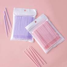 100Pcs Disposable Micro Brush Lash Remover Swabs, Extended Lash Extension Cleaning Sticks, Bagged Tool Set - Multicolor - View 5
