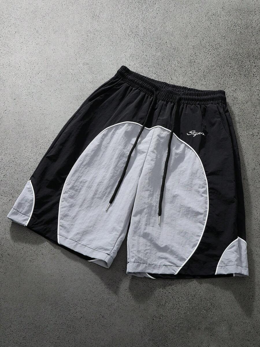 Manfinity Hypemode Men's Casual Colorblock Patchwork Shorts, Summer - Multicolor - View 1