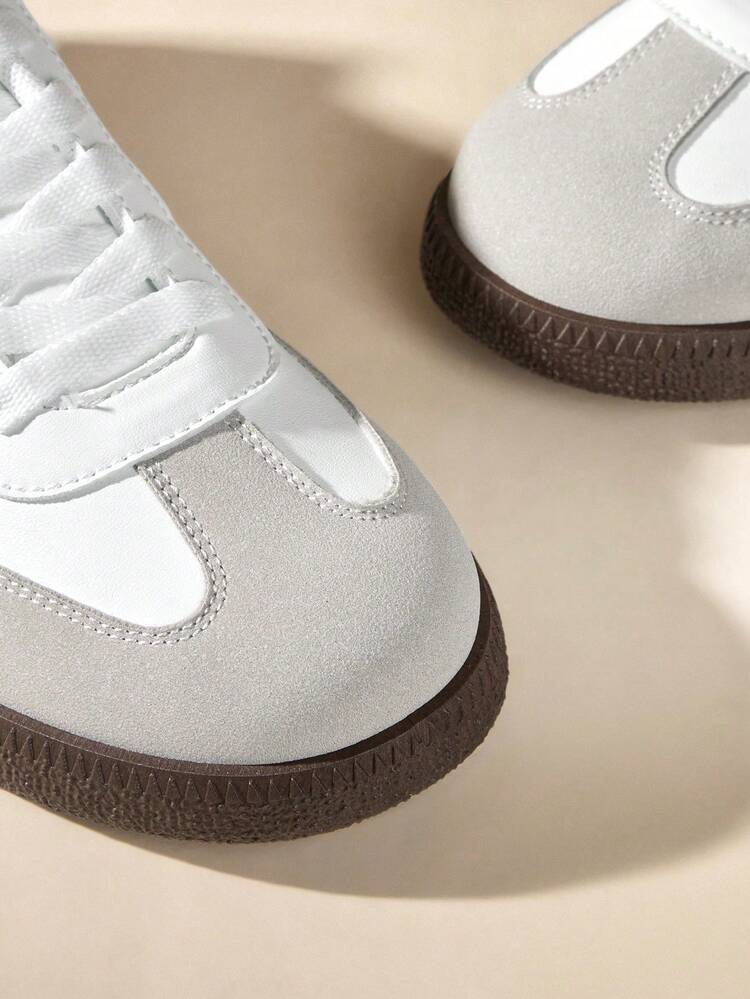 CUCCOO EASI 2026 New Spring Women Retro Versatile Casual Sneakers, Flat White Shoes