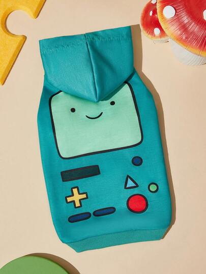 ADVENTURE TIME X SHEIN 1 Piece Of Cartoon Pattern Printed Pet Hooded Sweatshirt, Cat Clothes, Dog Clothes, Size XXS-XXXXL, Extra Small, Extra Large, Adventure Treasure