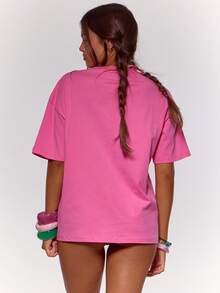 MUSERA Kaos Grafis Logo Buah Ukuran Besar Motif Buah untuk Liburan Musim Panas, Liburan Musim Semi, Pantai, Berenang, Pesta Ibiza, Pantai & Garis Kulit yang Menggemaskan - Hot Pink - View 4