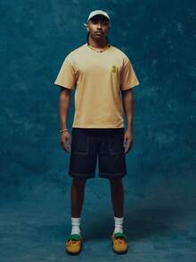 Musero Camiseta de cuello redondo con estampado gráfico oversize, de manga corta con estilo de piña, esencial para primavera y verano, ideal para vacaciones - Amarillo - Ver 3