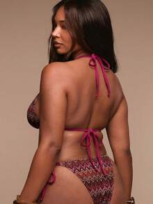 MUSERA Celana Bikini Bergaris Ukuran Besar (Hanya untuk Musim Semi/Panas) untuk Liburan Pantai Paskah/Paskah/Liburan Perjalanan Elegan Pakaian Renang Pantai Terra Sol - Berwarna merah muda - View 4