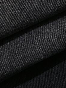 Dazy-Less Quần jeans nữ ống rộng, in họa tiết ngôi sao, túi xéo, kiểu dáng thường ngày. - màu đen - Xem 3