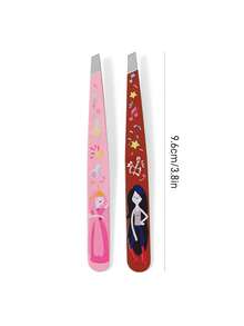 ADVENTURE TIME X SHEIN 两件套多功能高精度不锈钢眉镊，可爱实用的化妆美容工具套装，居家必备，斜口尖头和尖鼻夹，包含睫毛镊和脱毛镊，可用于去除面部毛发、内生毛发和碎片，也可作为假睫毛嫁接工具，冒险必备。 - 彩色 - 查看 5