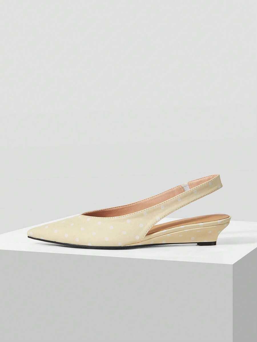 MOTF PREMIUM WOMEN POINT TOE SLINGBACK PUMPS, FOR VALENTINE'S DAY, SPRING SHOES, SPRING BREAK EASTER PROM HEELS FOR CHRISTMAS - Light yellow - View 2