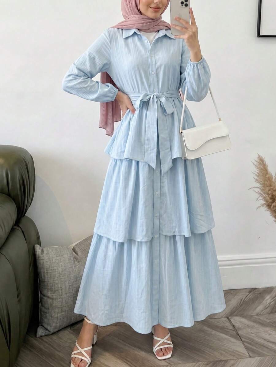 Mulvari Áo dài nữ - Màu xanh nhạt - Xem 1