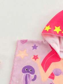 SHEIN Baby Girls Mermaid Pattern Beach Cover-Up Swimsuit - Multicolor - View 6