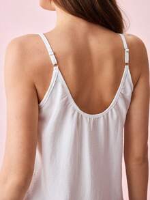 Bonmuse Women's New Loose Strap Dress, Casual Countryside Style, Suitable For Home Wear Or Sleepwear, Features Open Back Design And Sweet One-Piece Style, Spring/Summerfor Summer - White - View 3
