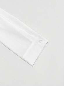 SHEIN Privé 女士条纹长袖休闲通勤衬衫 - 灰色 - 查看 3