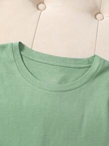 NostaNoir Plain Crew Neck T-Shirt - 薄荷綠 - 查看 3