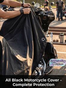 1 buah Sarung Motor Kain Taffeta Silver 190T, Sarung Pelindung Luar Ruangan Anti Debu Cocok untuk Sepeda Motor & Sepeda - 1 PC - View 1