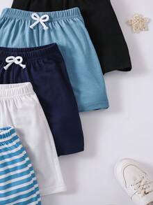 SHEIN Vintaside Kids Young Boy 5 cái/bộ quần short thường ngày mùa hè - Nhiều màu - Xem 3