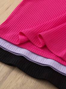 SHEIN Elladie kids 3件套女童纯色吊带连衣裙，罗纹弹力面料，简约吊带领口设计，清爽利落，多种颜色可选，可搭配不同风格，散发甜美清爽的少女气息，适合夏季外出、日常穿着、海滩度假，轻松打造清爽活力夏日造型。 - 彩色 - 查看 8