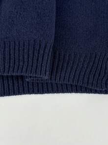 Franclia Áo khoác cardigan len nữ thanh lịch, tối giản, phong cách Pháp, đa năng, sang trọng. - Màu xanh hải quân - Xem 6