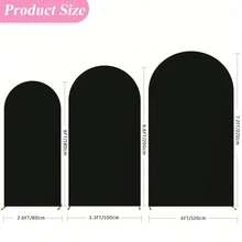Fondo de arco negro, 1,5 metros, 1,8 metros, 2 metros, 2,2 metros Cubierta de arco de boda de 2 lados de tela de spandex con revestimiento, fondo de arco de cúpula adecuado para decoración de fiestas de cumpleaños y arcos de boda (solo fondo de tela, sin soporte de arco) - Negro - Ver 13