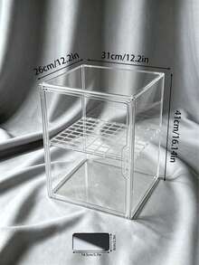1Pc Fully Transparent Storage/Display Box (Magnetic Door Design), Suitable For Storing/Displaying Various Items, Including Collectibles, Figurines, Sculptures, Collectibles, Toys, Bags, Shoes, Books, And Cosmetics. The Box Allows For Multi-Directional Placement Of Items. Please Imagine The Dimensions Before Ordering. - Storage Box - View 5